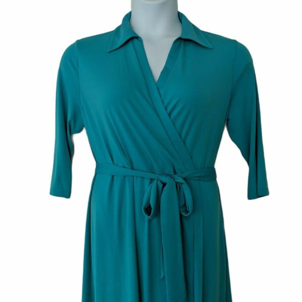 George Blue Stretch Dress with Belt Size XL